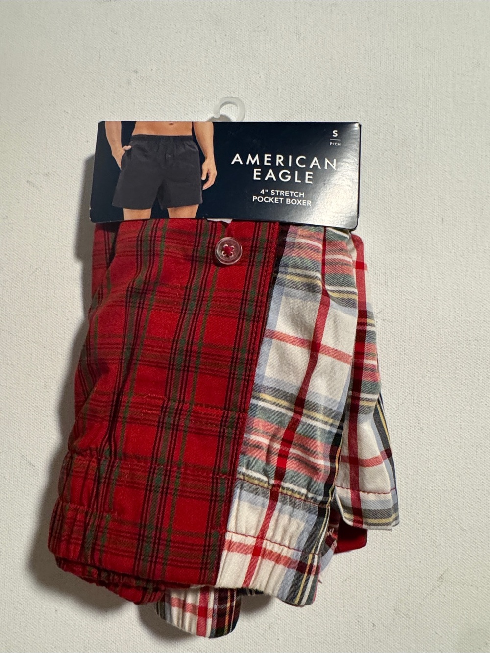 American Eagle Pocket Boxers Mens Small Red Plaid